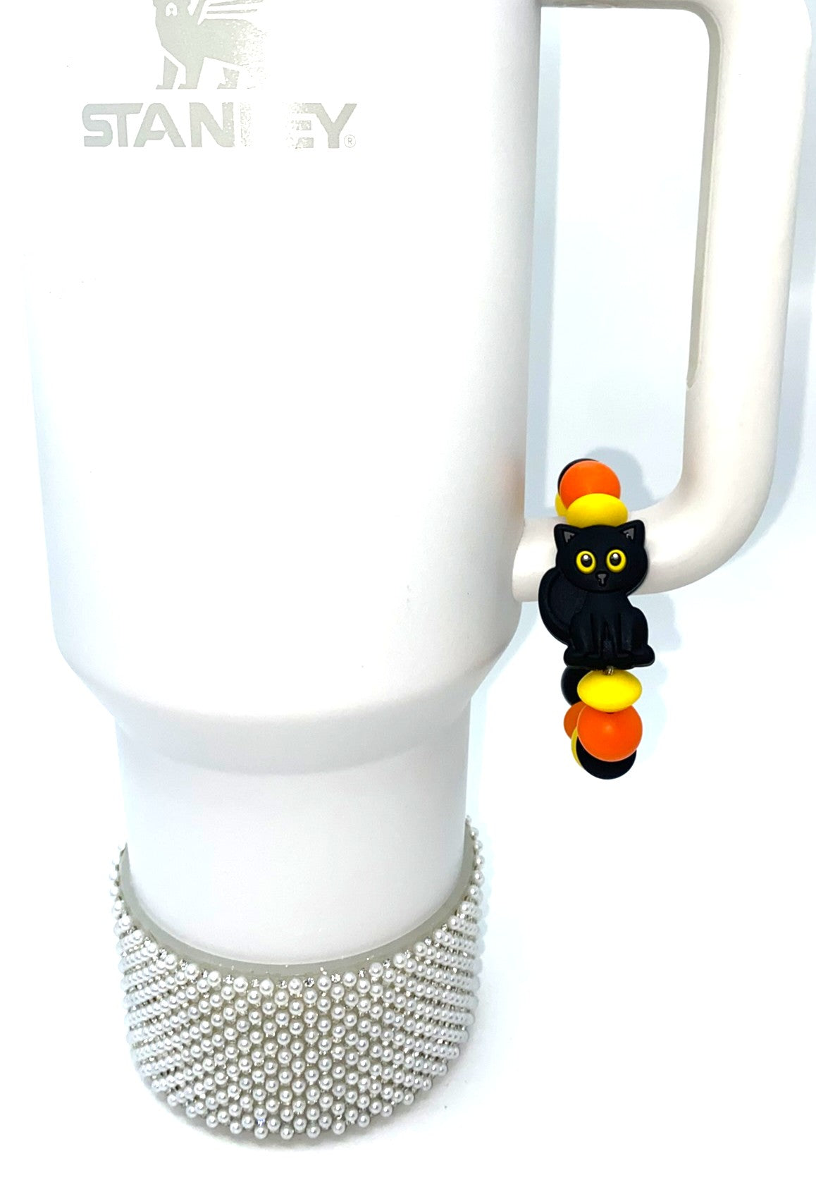 Black Cat w/Yellow Eyes Stanley Tumbler Cup Handle Charm