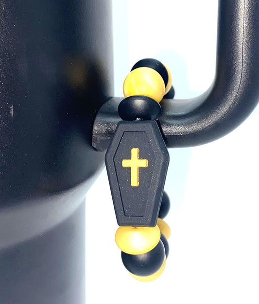 Black Casket Halloween Stanley Tumbler Cup Handle Charm