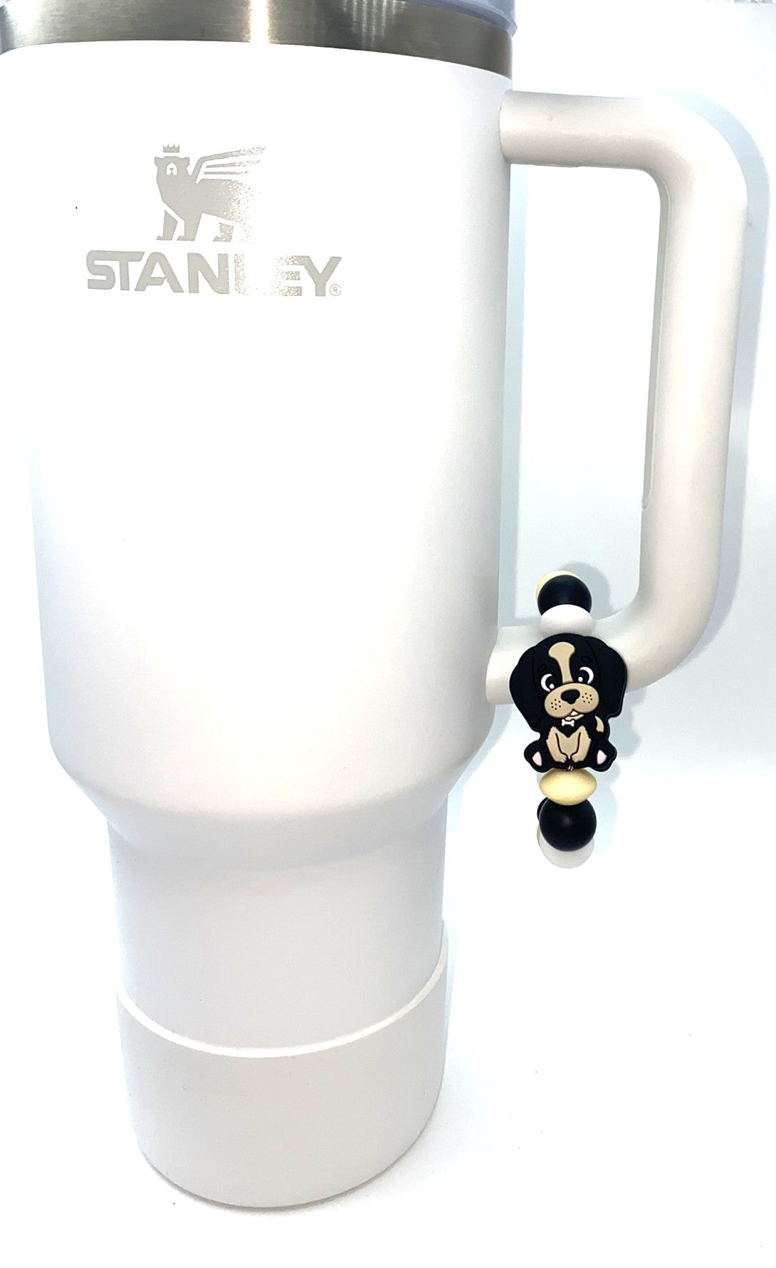Black Puppy Dog Stanley Tumbler Cup Handle Charm