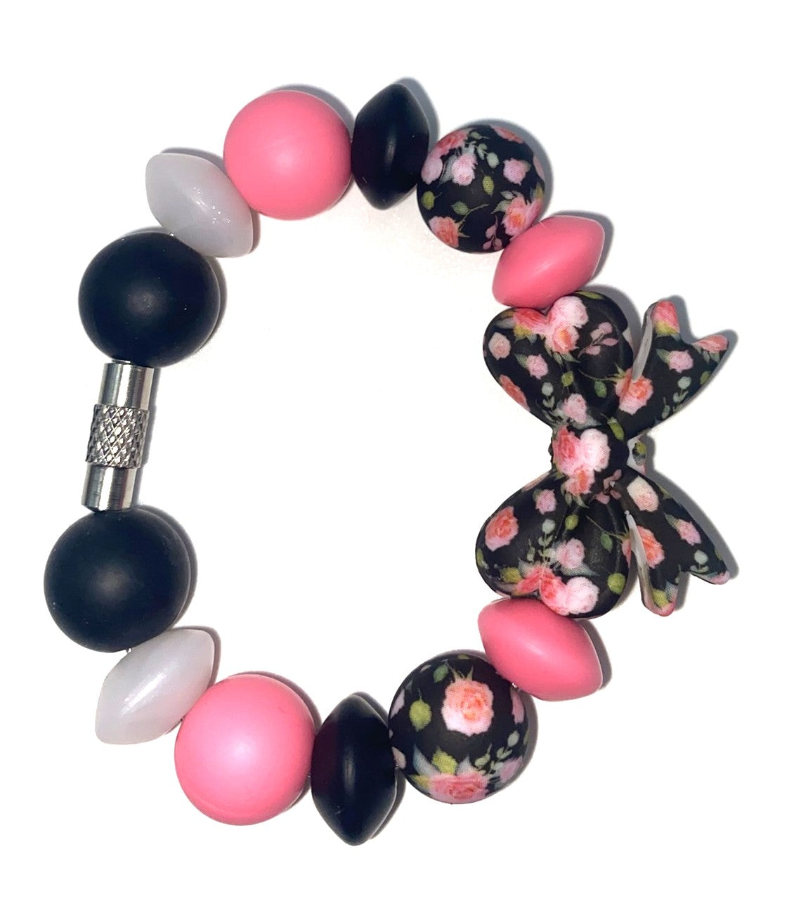 Black Rose Floral Coquette Bow Stanley Tumbler Cup Handle Charm