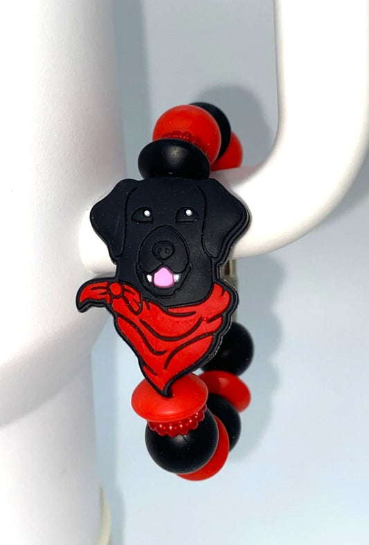 Black Lab w/Bandana Stanley Tumbler Cup Handle Charm