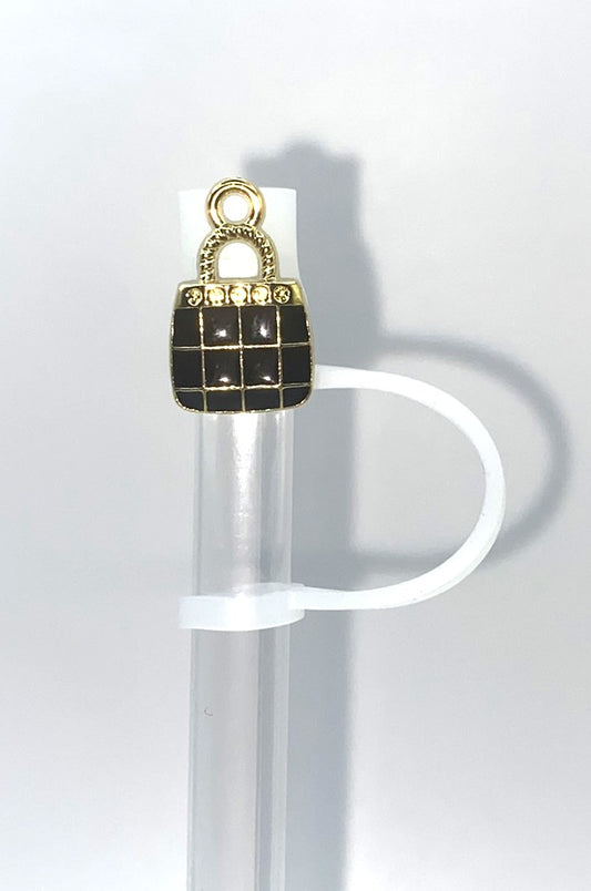 Black Purse #2 Acrylic Charm Straw Topper