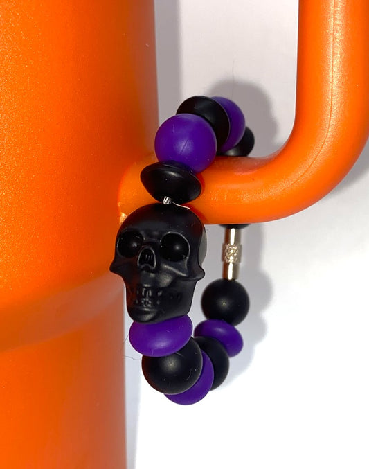 Black Skull Stanley Tumbler Cup Handle Charm