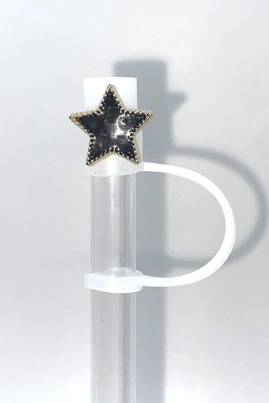 Black Star Acrylic Charm Straw Topper