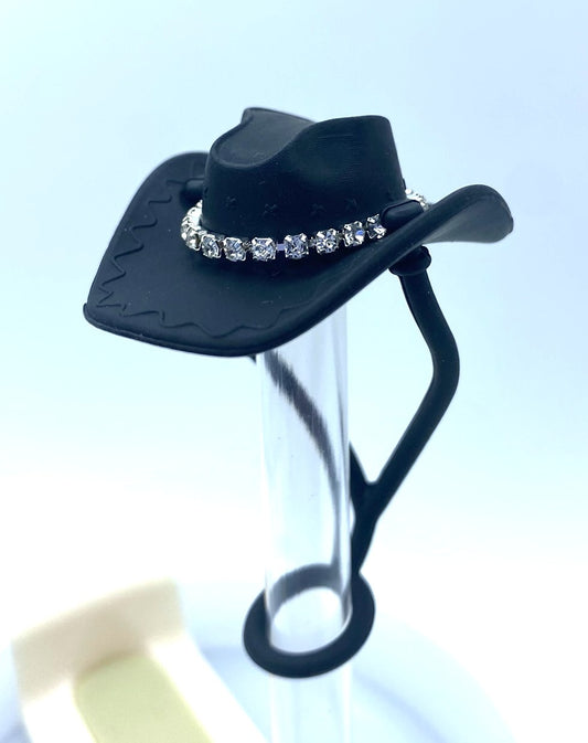 Black Bling Cowboy Hat Straw Topper