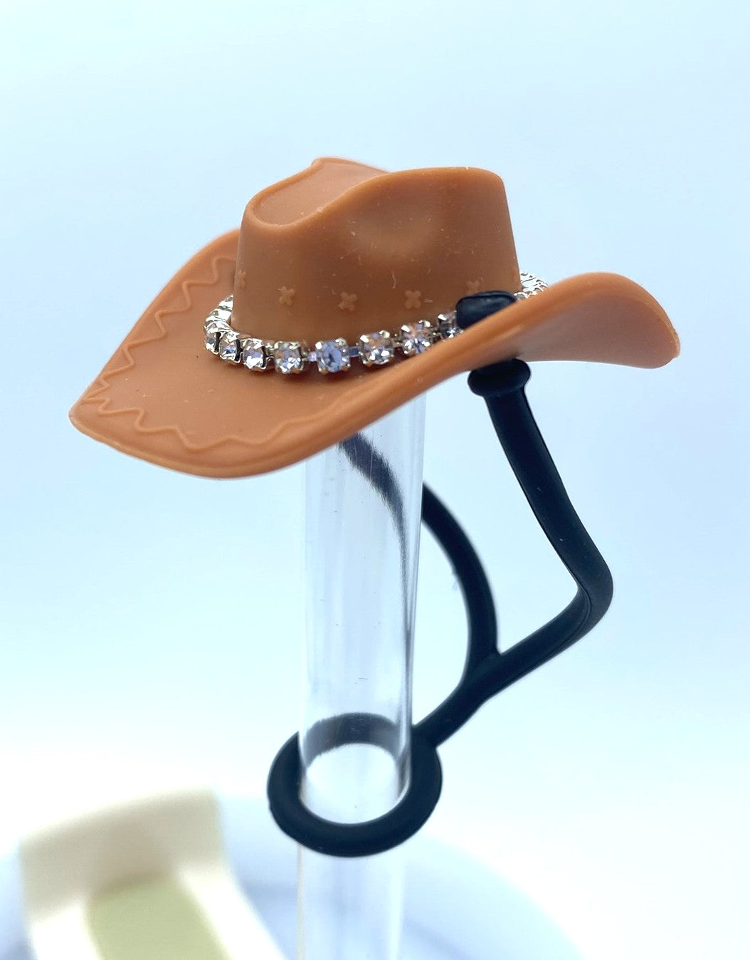 Brown Bling Cowboy Hat Straw Topper