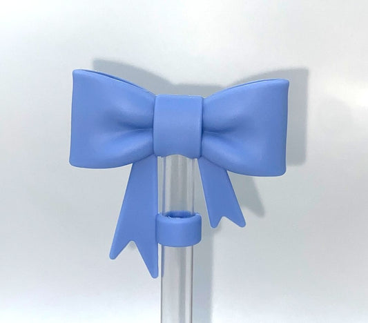 Bow Blue Straw Topper