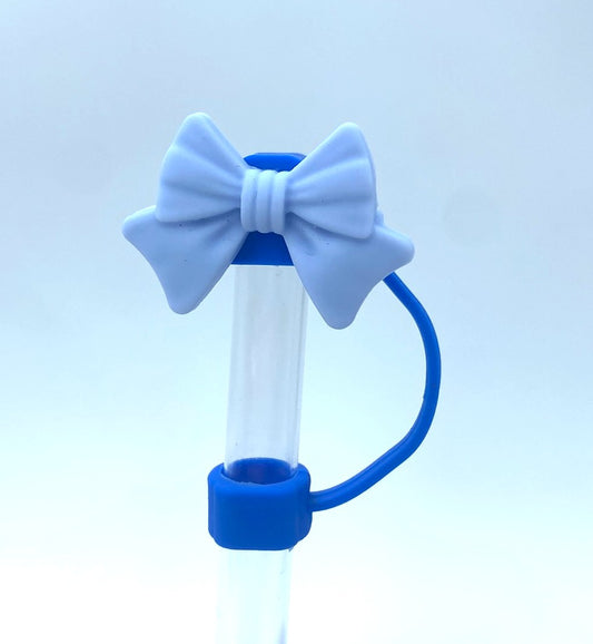 Bow Light Blue Straw Topper