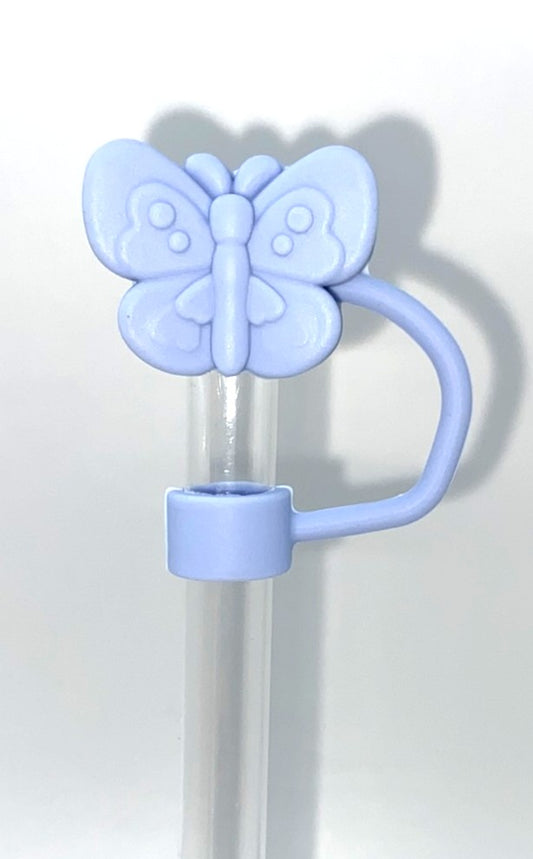 Soft Blue Butterfly 3D Straw Topper
