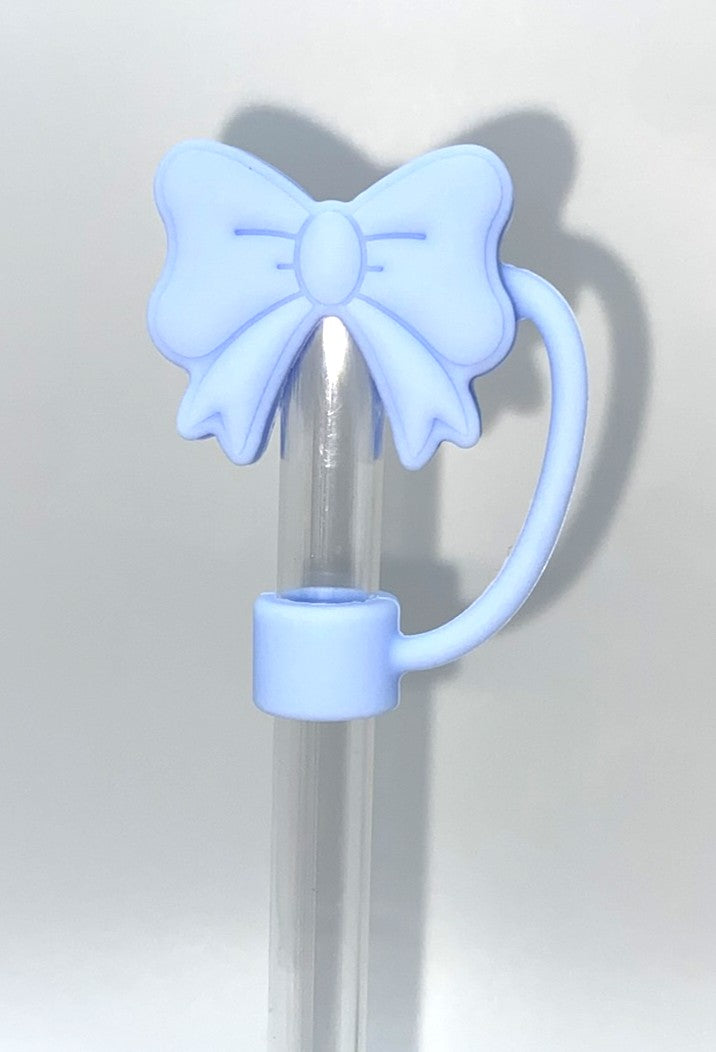 Blue Coquette Bow 3D Straw Topper