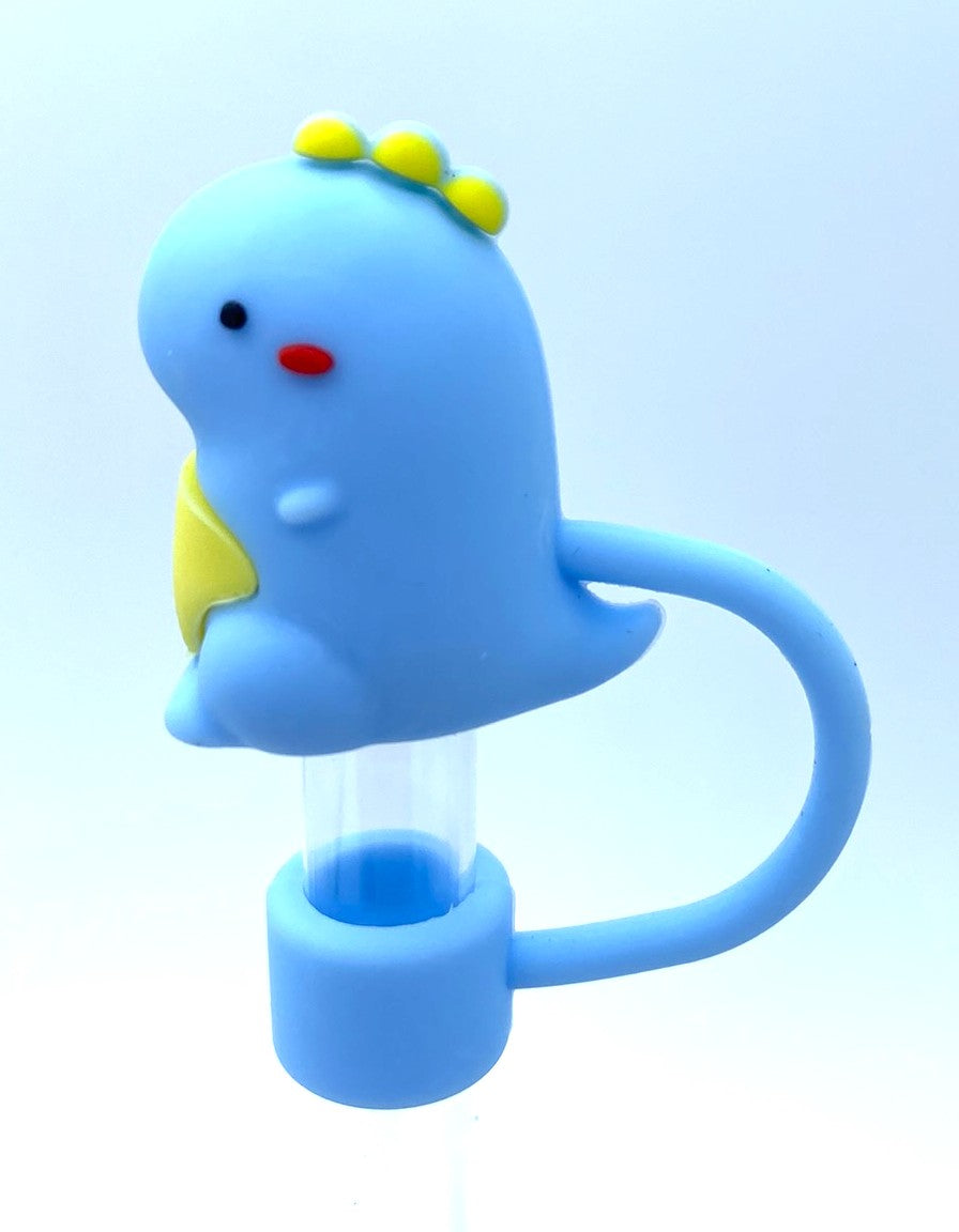 Blue Dinosaur 3D Straw Topper