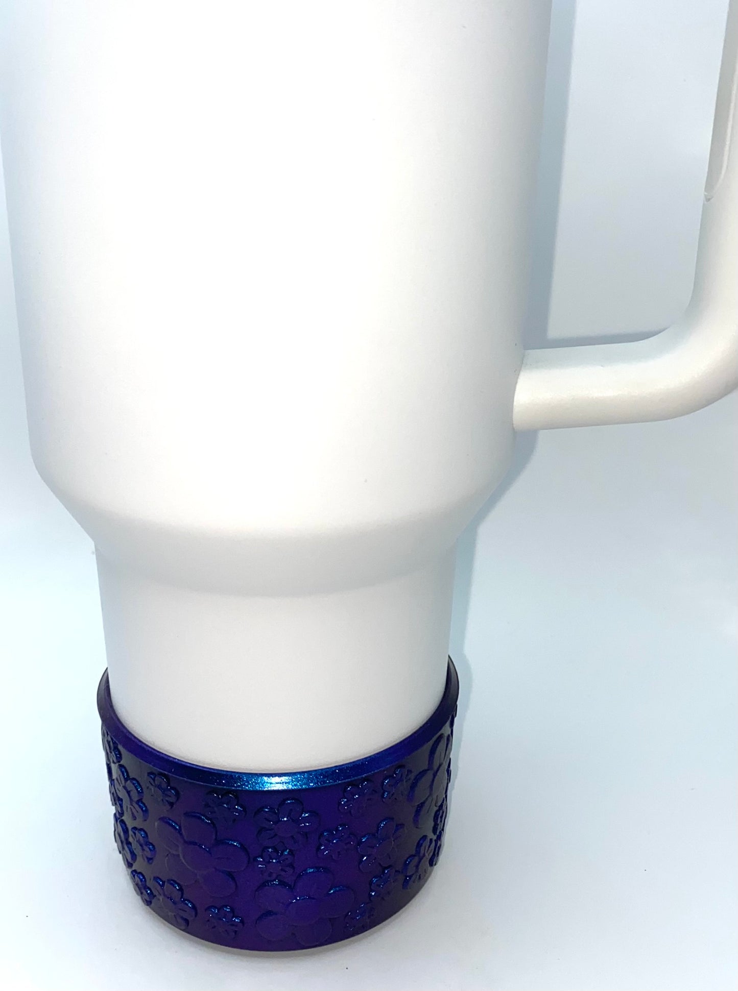Blue Floral Chameleon Stanley Tumbler Boot Sleeve