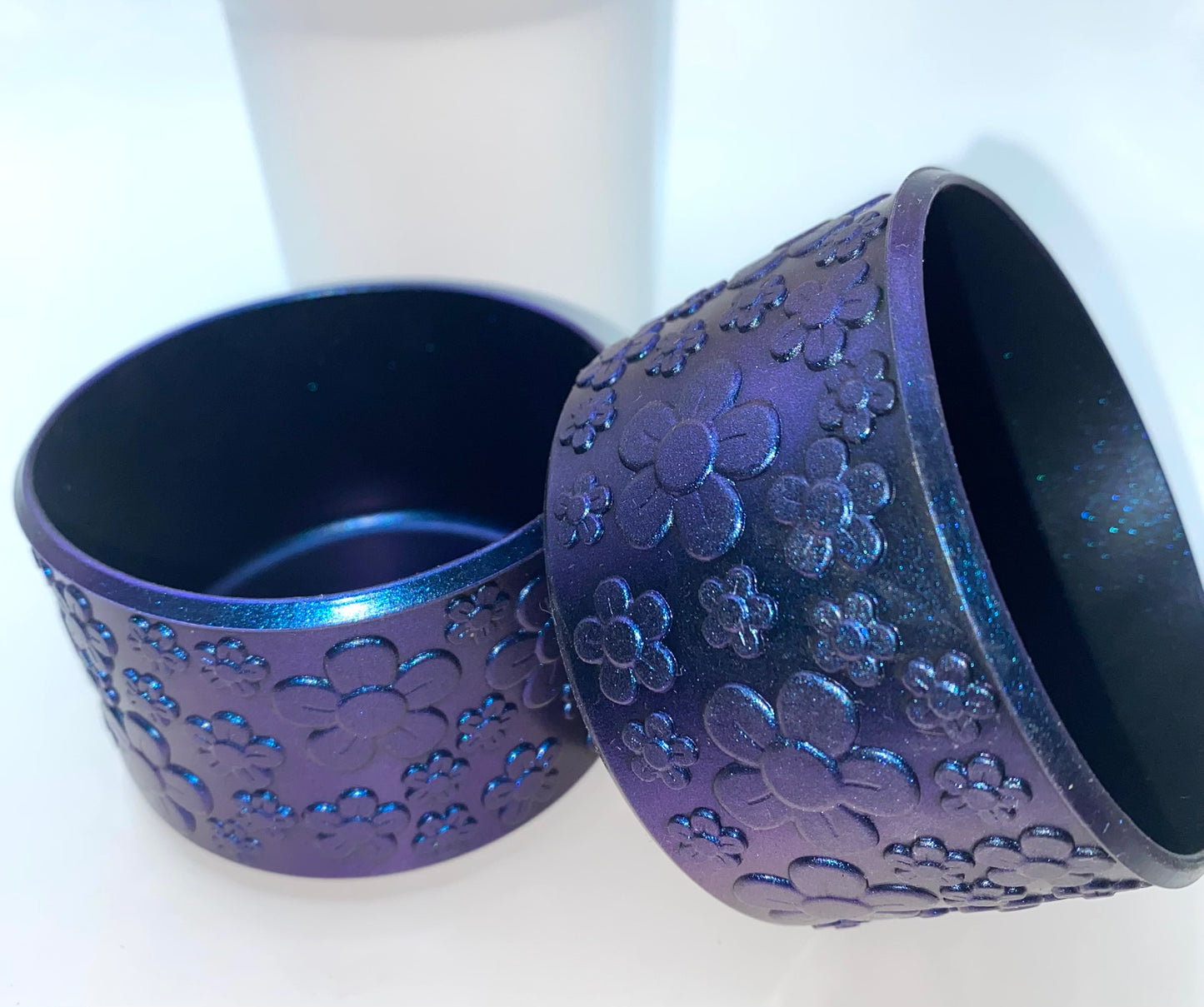 Blue Floral Chameleon Stanley Tumbler Boot Sleeve