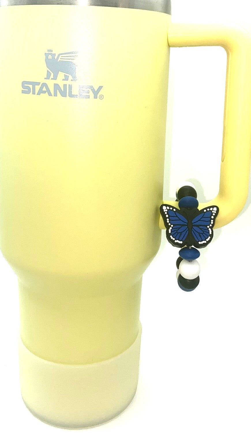 Sapphire Blue Monarch Butterfly Stanley Tumbler Cup Handle Charm