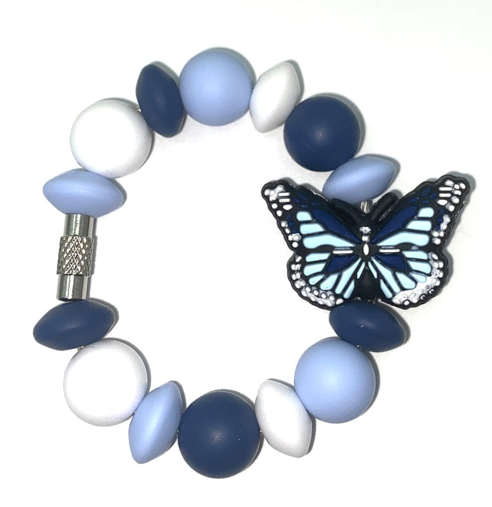 Blue Monarch Butterfly Stanley Tumbler Cup Handle Charm