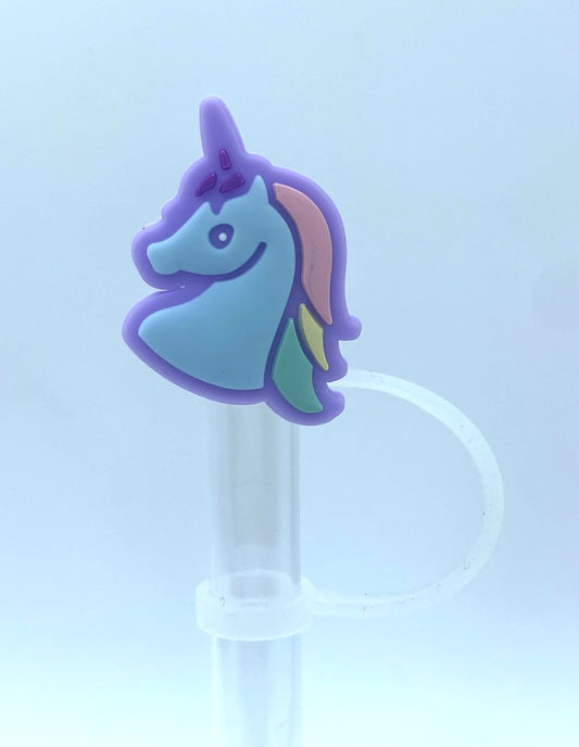 Blue Unicorn Head Straw Topper