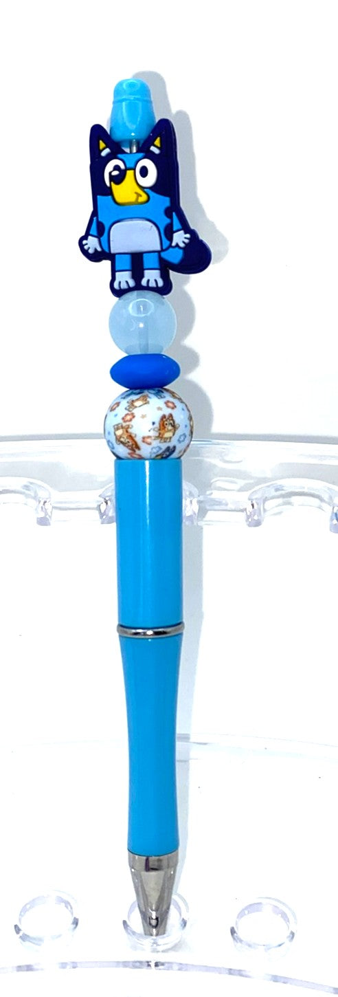 Blue Heeler Blue Cartoon Dog Beaded Pen