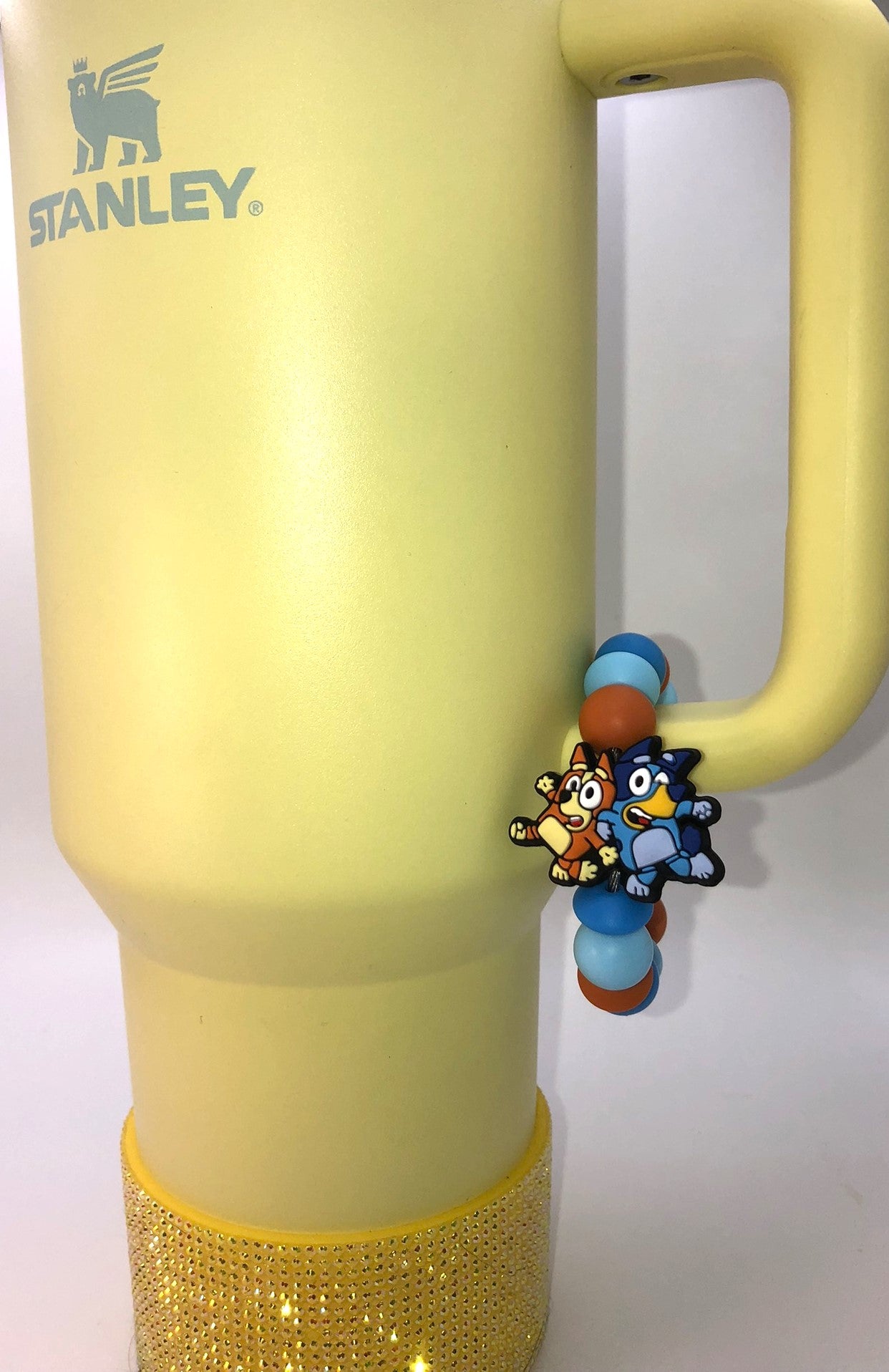 Blue Cartoon Dog & Sister Stanley Tumbler Cup Handle Charm