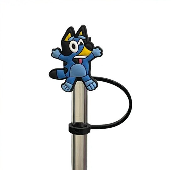 Blue Heeler Cartoon Dog Straw Topper