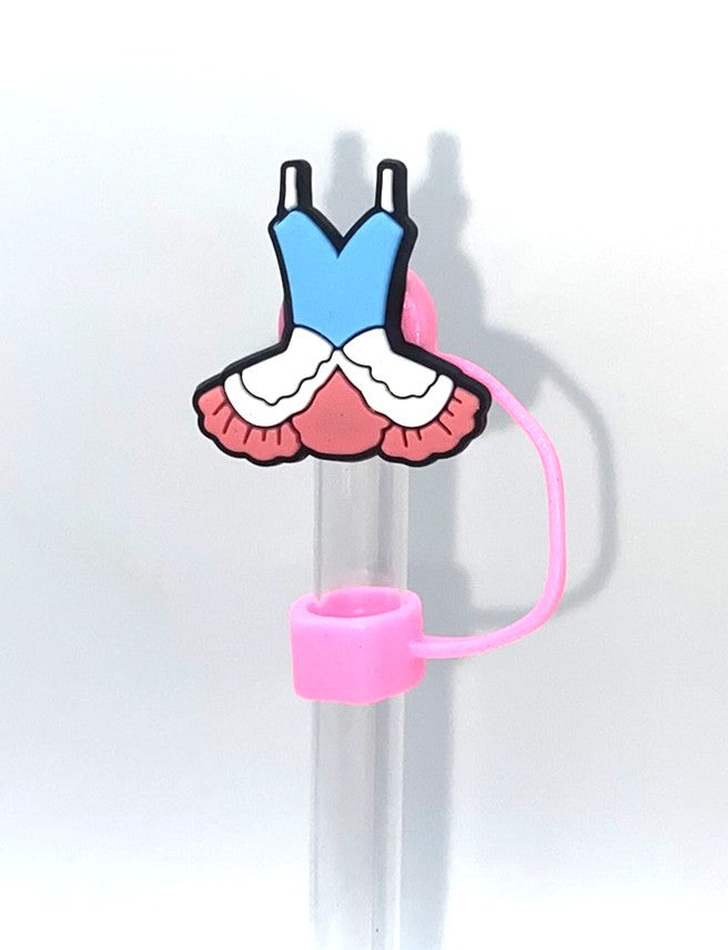 Ballet Tutu Costume Blue, Pink & White Straw Topper