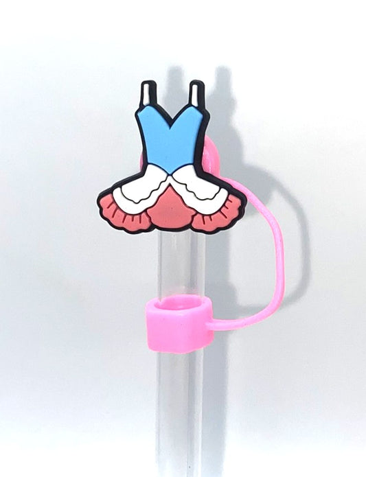 Ballet Tutu Costume Blue, Pink & White Straw Topper