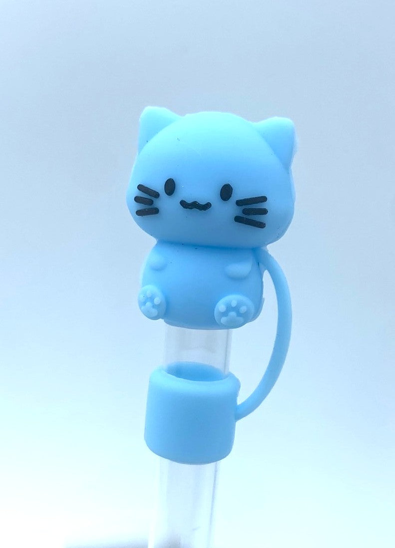 Blue Cat 3D Straw Topper
