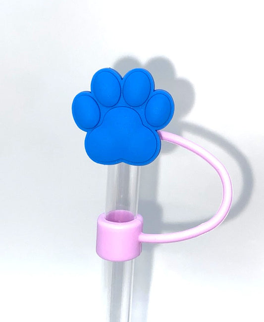 Blue Dog Paw Straw Topper