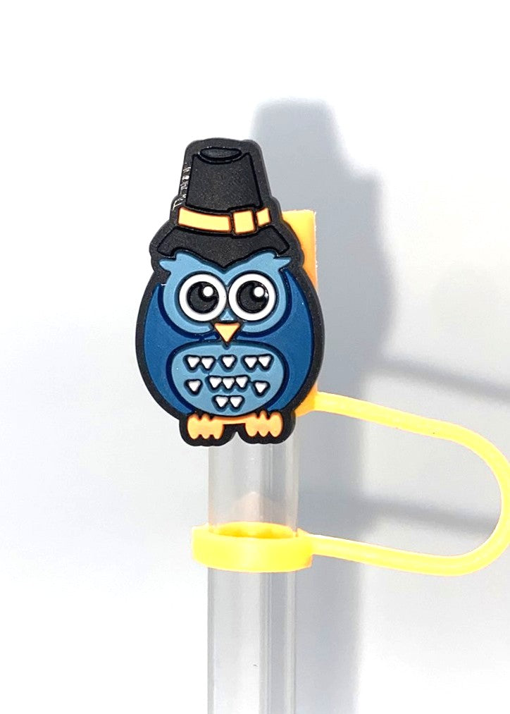 Blue Pilgrim Owl Straw Topper