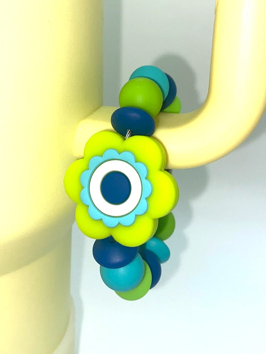 Boho Flower Lime Stanley Tumbler Cup Handle Charm