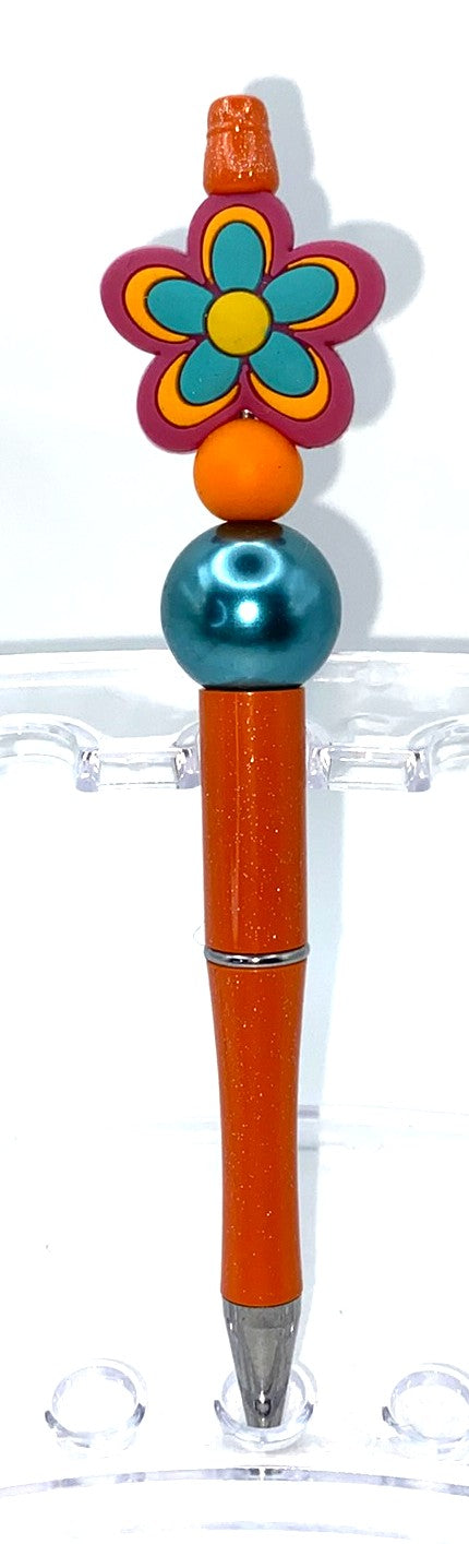 Boho Groovy Daisy Beaded Pen