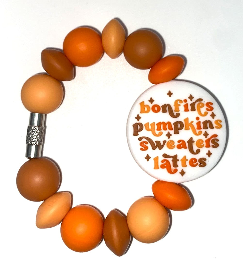 Bonfires Pumpkins Sweaters Lattes Fall Stanley Tumbler Cup Handle Charm