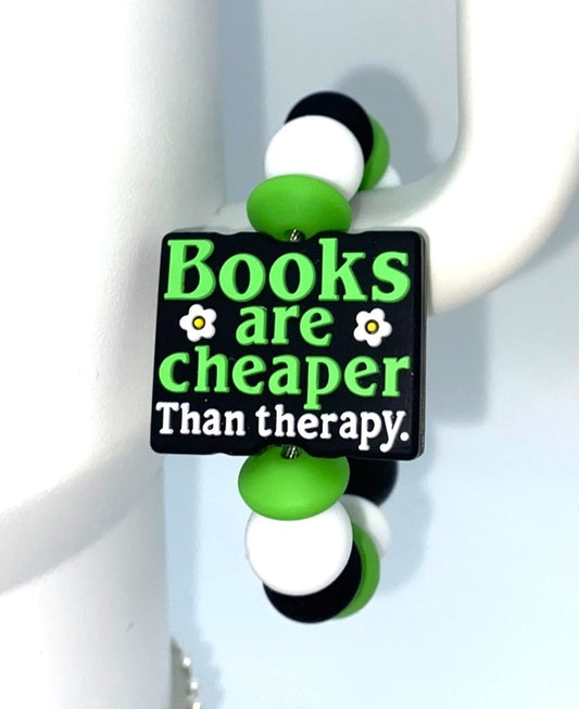Books Are Cheaper Than Therapy Stanley Tumbler Cup Handle Charm