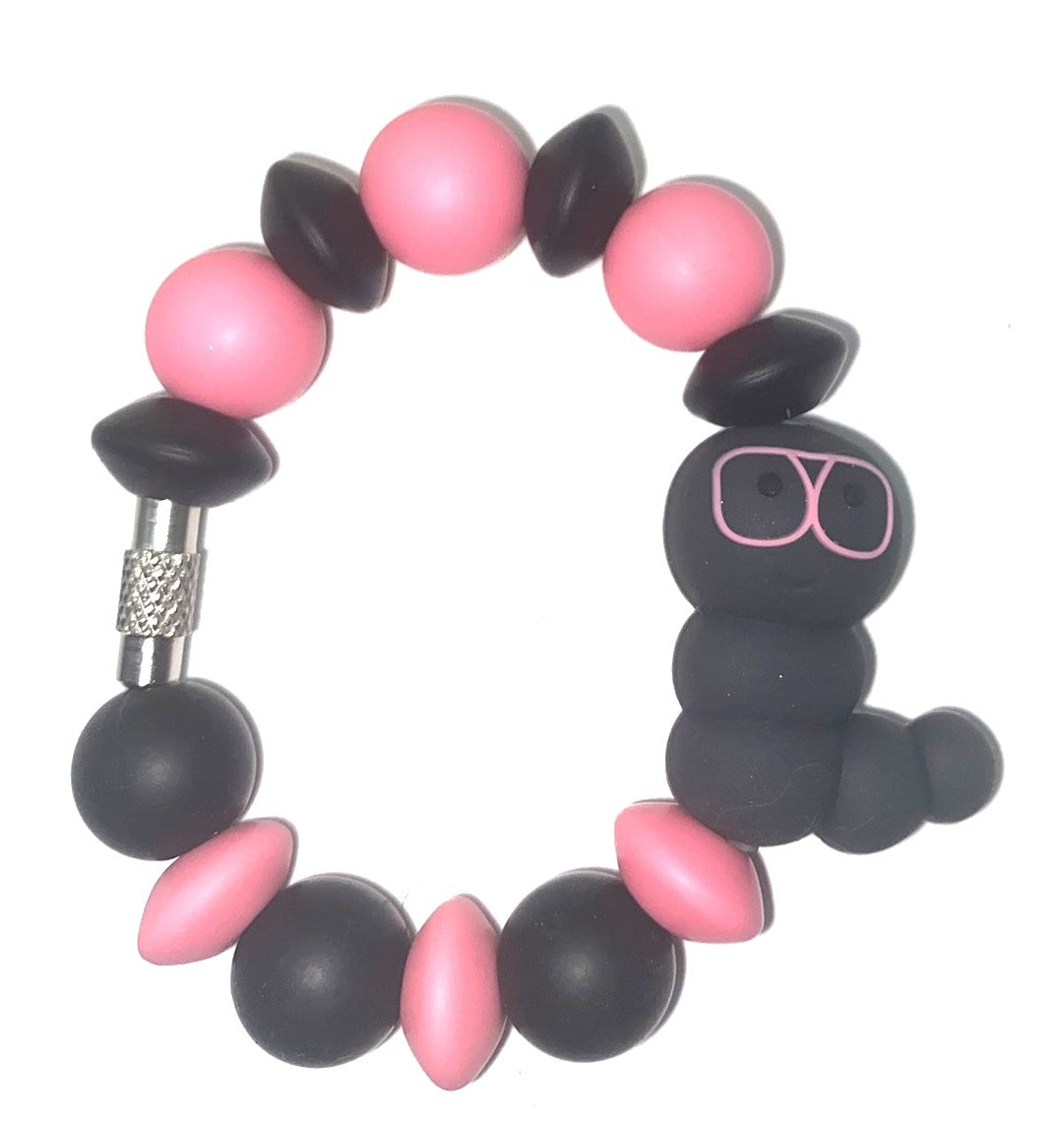 Charcoal 3D Bookworm Stanley Tumbler Cup Handle Charm