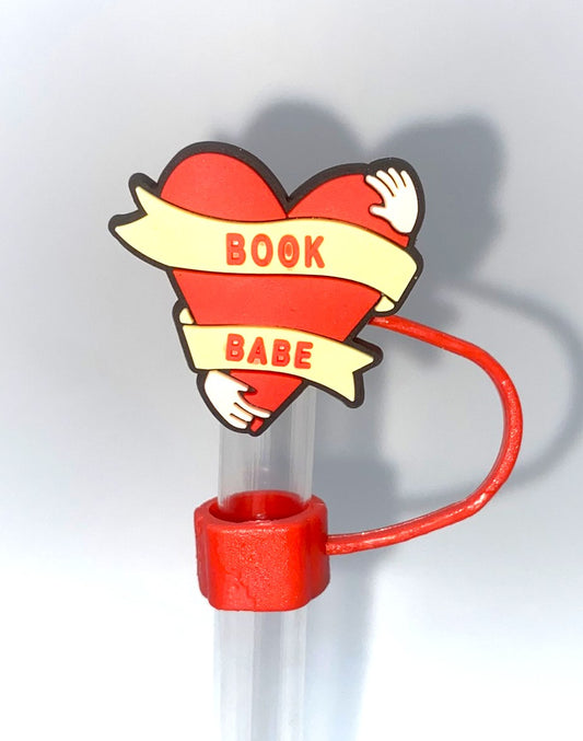 Book Babe Heart Bookish Straw Topper