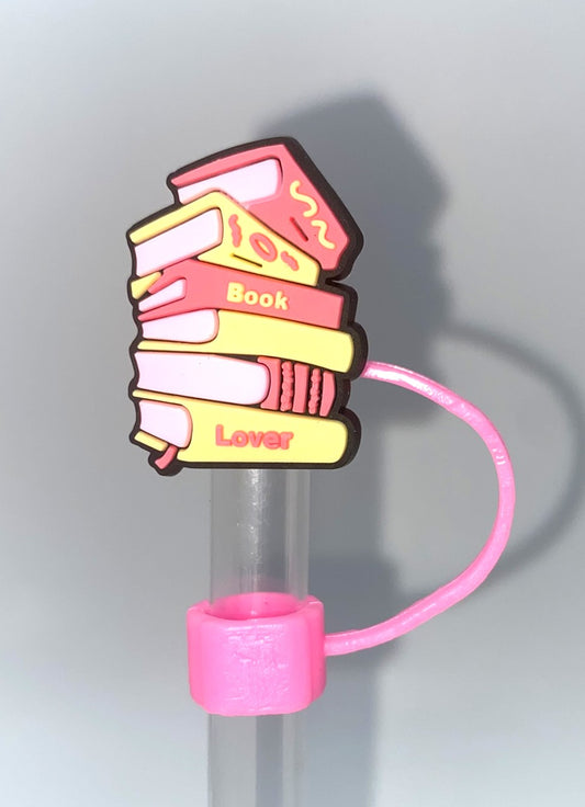 Book Lover Stack Of Books Bookish Straw Topper