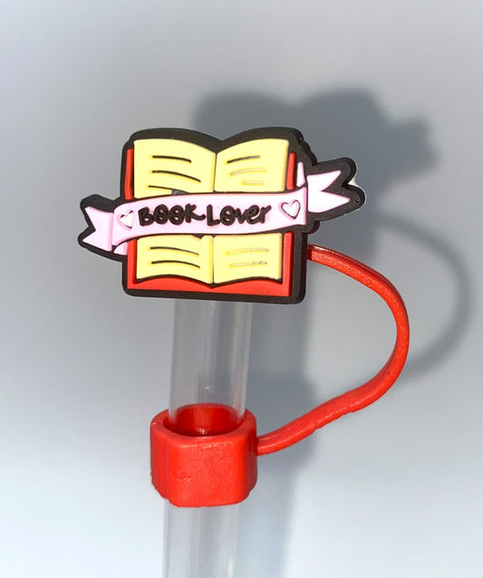 Book Lover Open Book Bookish Straw Topper