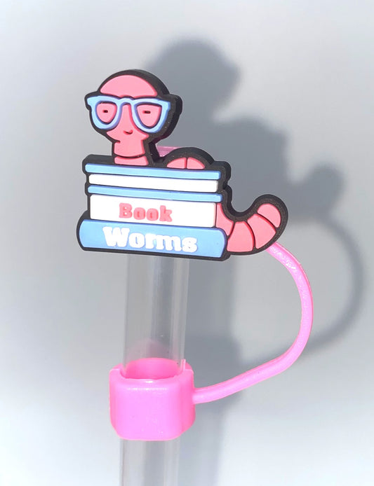 Book Worms Bookish Bookmark Straw Topper