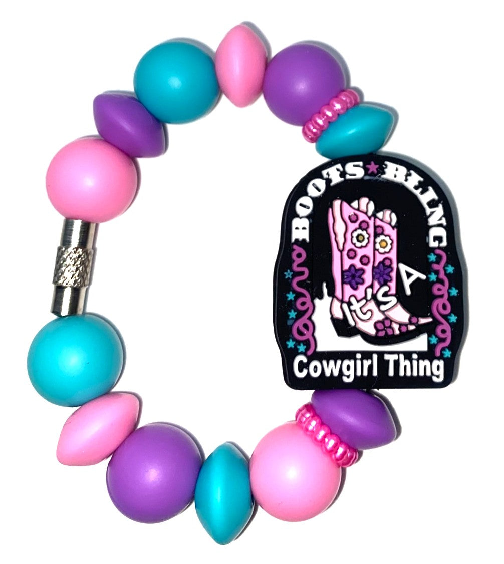 Boots & Bling It's A Cowgirl Thing Stanley Tumbler Cup Handle Charm