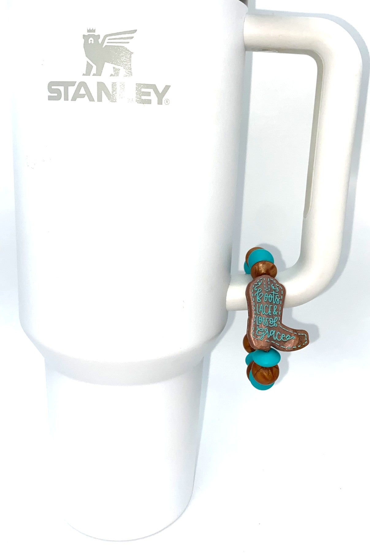 Boots Lace & Lots Of Grace Cowboy Boot Stanley Tumbler Cup Handle Charm