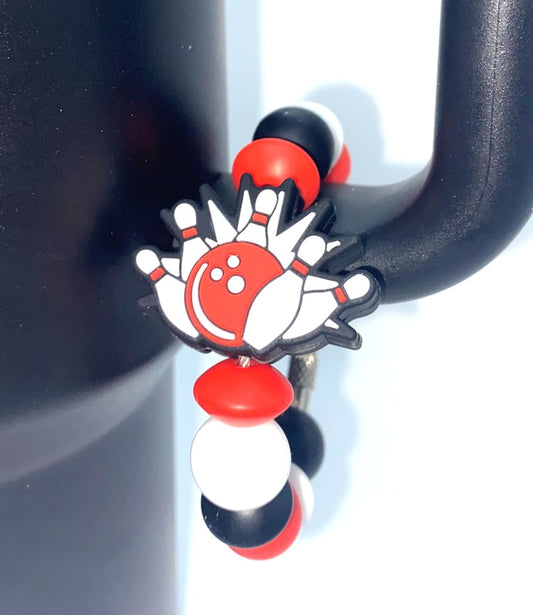 Bowling Ball & Pins Stanley Tumbler Cup Handle Charm