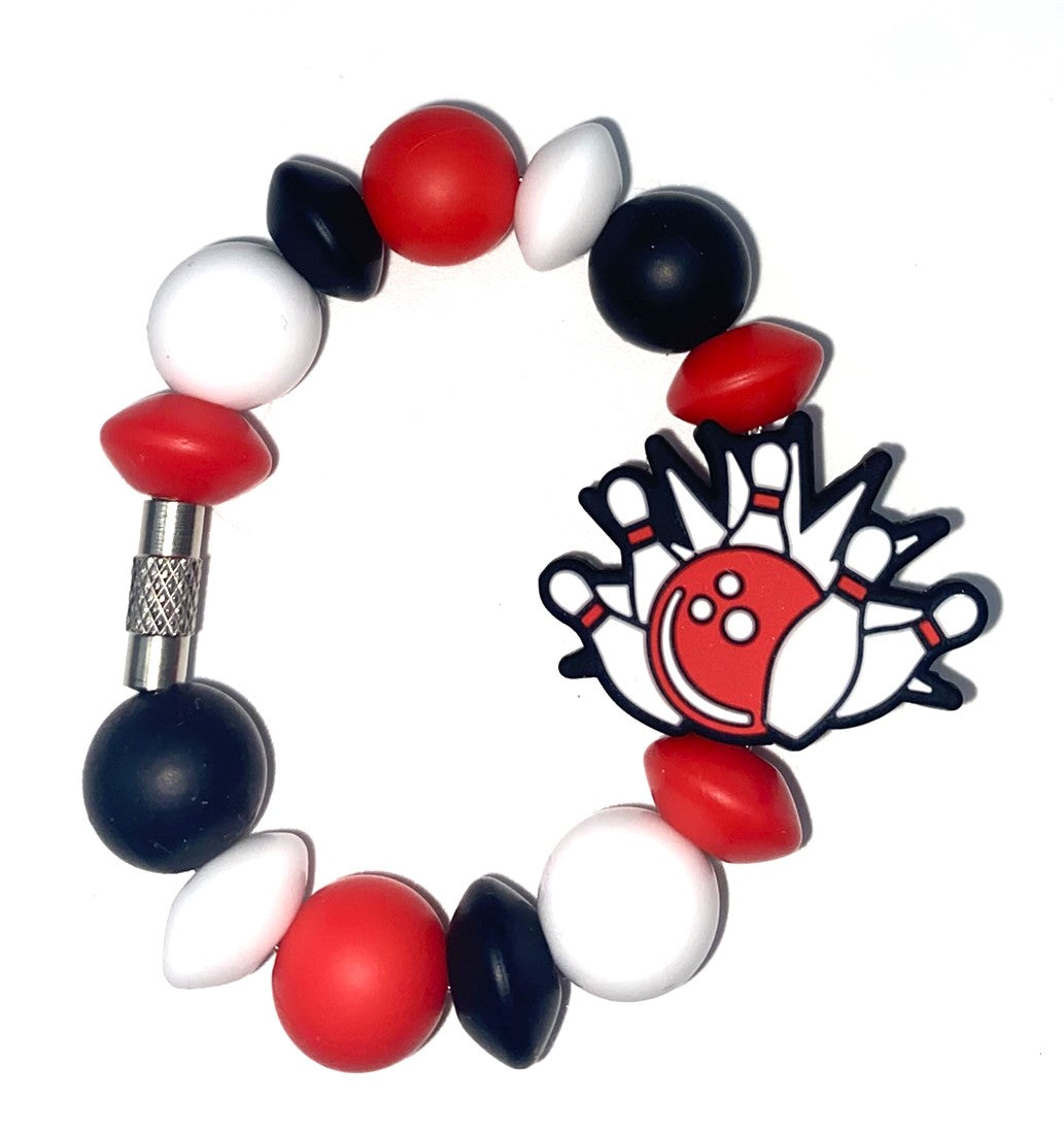 Bowling Ball & Pins Stanley Tumbler Cup Handle Charm
