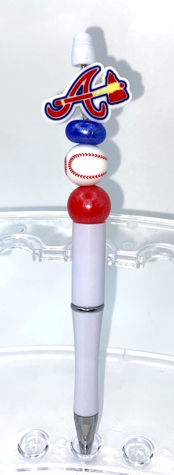 Atlanta Braves A Baseball Beaded Pen