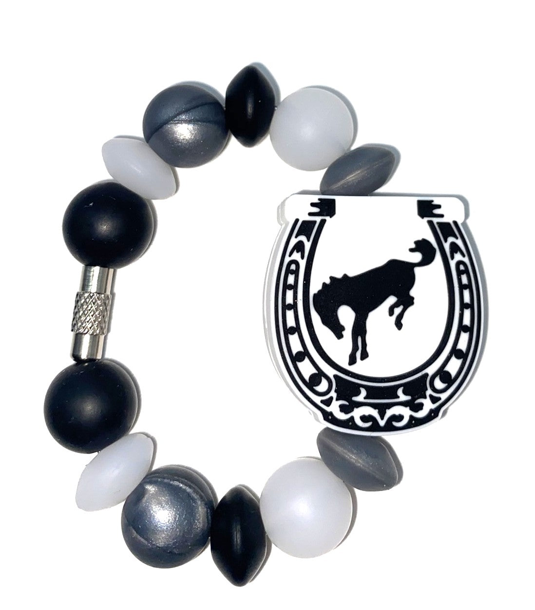 Rearing Bronco In Horseshoe 4X4 Vehicle Stanley Tumbler Cup Handle Charm