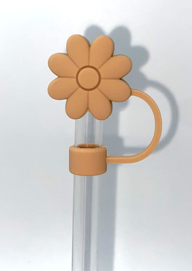 Brown Daisy Flower 3D Straw Topper
