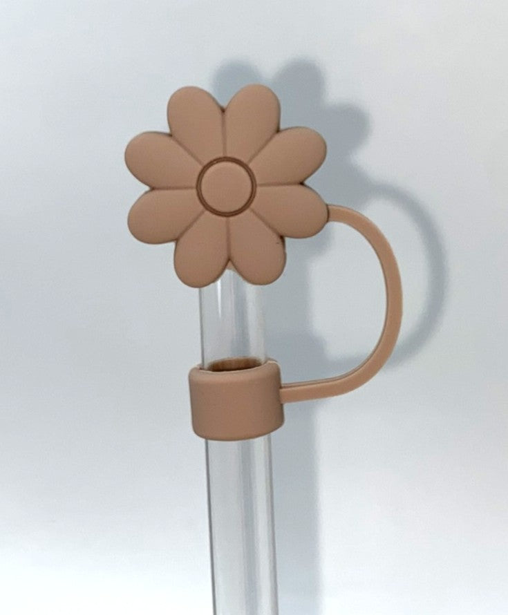 Brown Daisy Flower 3D Straw Topper