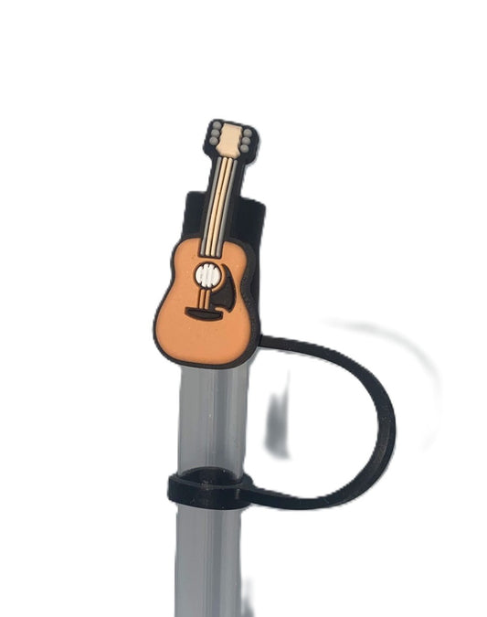 Brown Guitar Straw Topper