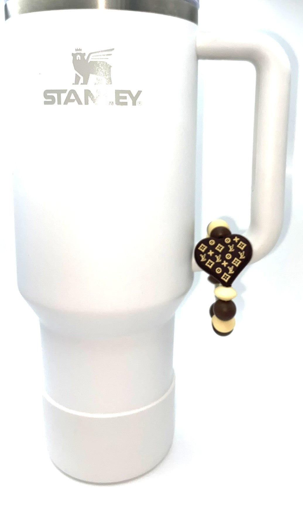 Brown LV Heart Designer Stanley Tumbler Cup Handle Charm