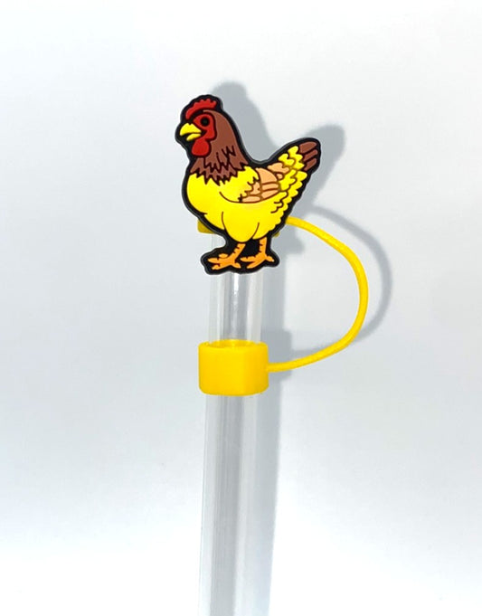 Yellow & Brown Chicken Farm Straw Topper