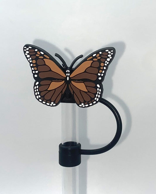 Brown Monarch Butterfly Straw Topper