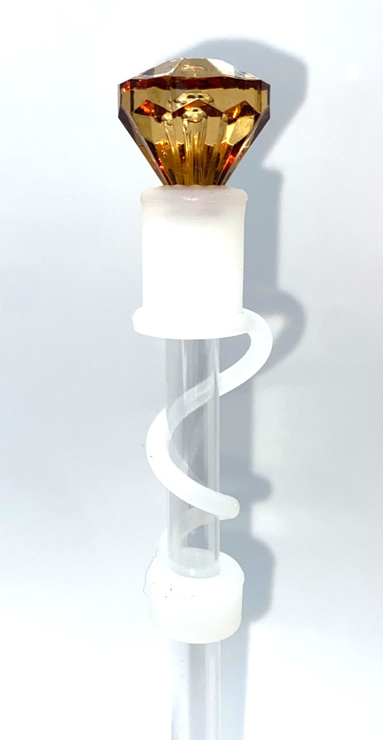 Brown Diamond Straw Topper